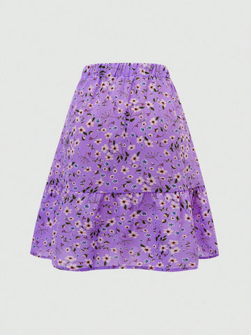 WYWH Summer Casual Ditsy Floral Print A-Line Skirt