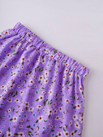 WYWH Summer Casual Ditsy Floral Print A-Line Skirt