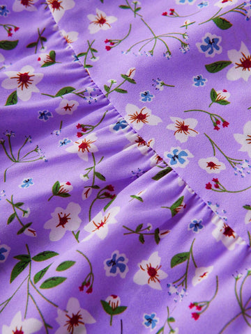 WYWH Summer Casual Ditsy Floral Print A-Line Skirt