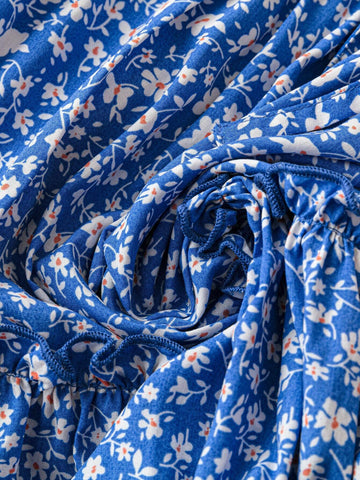 Holiday Women Casual One Shoulder Ribbed Top And A-Line Ruffled Multi-Layer Skirt