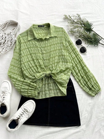 Vacation Women's Leisure Texture Sun Protection Shirt