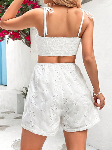 Women'S Plunging Neckline Waist Belt Cutout Jumpsuit Playsuit Shorts