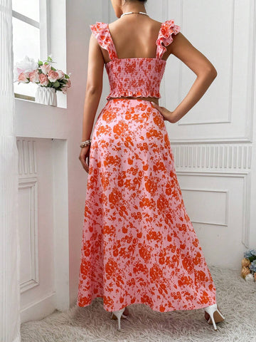 Women Fashionable Printed Two-Piece For Summer Vacation Style