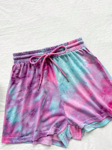 Women Tie Dye Vest And Shorts Casual Two-Piece Set For Summer Vacation