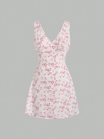 Women's Ditsy Floral Sleeveless Summer Holiday Dress