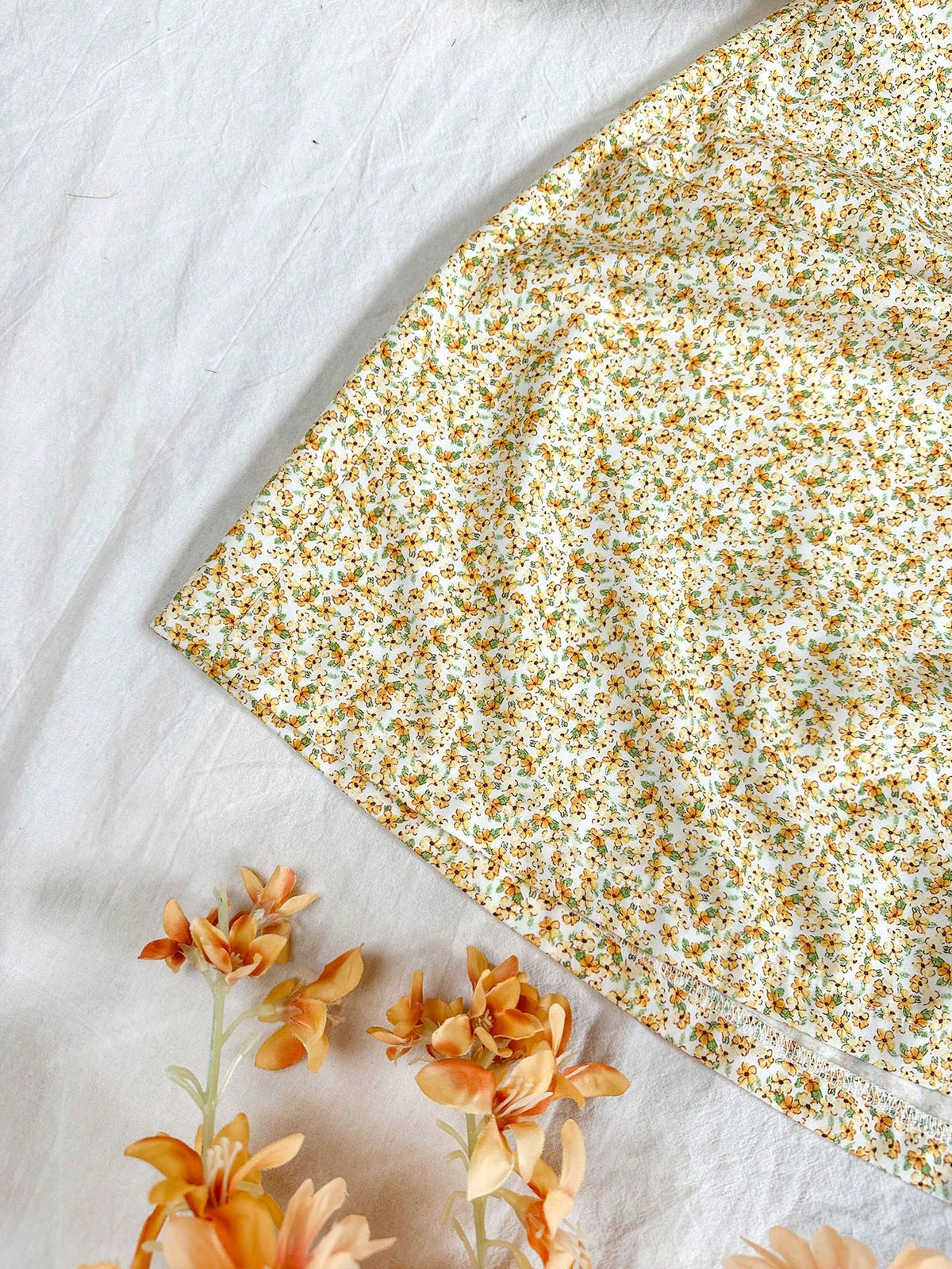 WYWH Women's Drawstring Waist Floral Mini Skirt