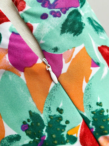 WYWH Women's Fashionable Summer Printed Vacation Style Tie-Waist Skirt