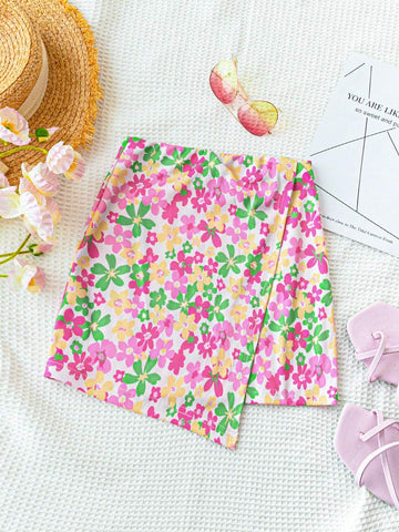 WYWH Women's Floral Print Holiday A-Line Skirt