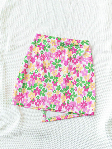 WYWH Women's Floral Print Holiday A-Line Skirt