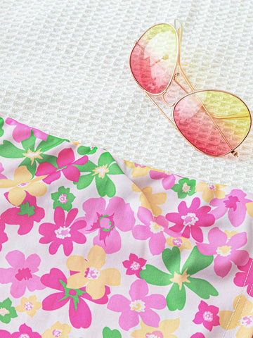 WYWH Women's Floral Print Holiday A-Line Skirt