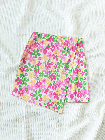 WYWH Women's Floral Print Holiday A-Line Skirt