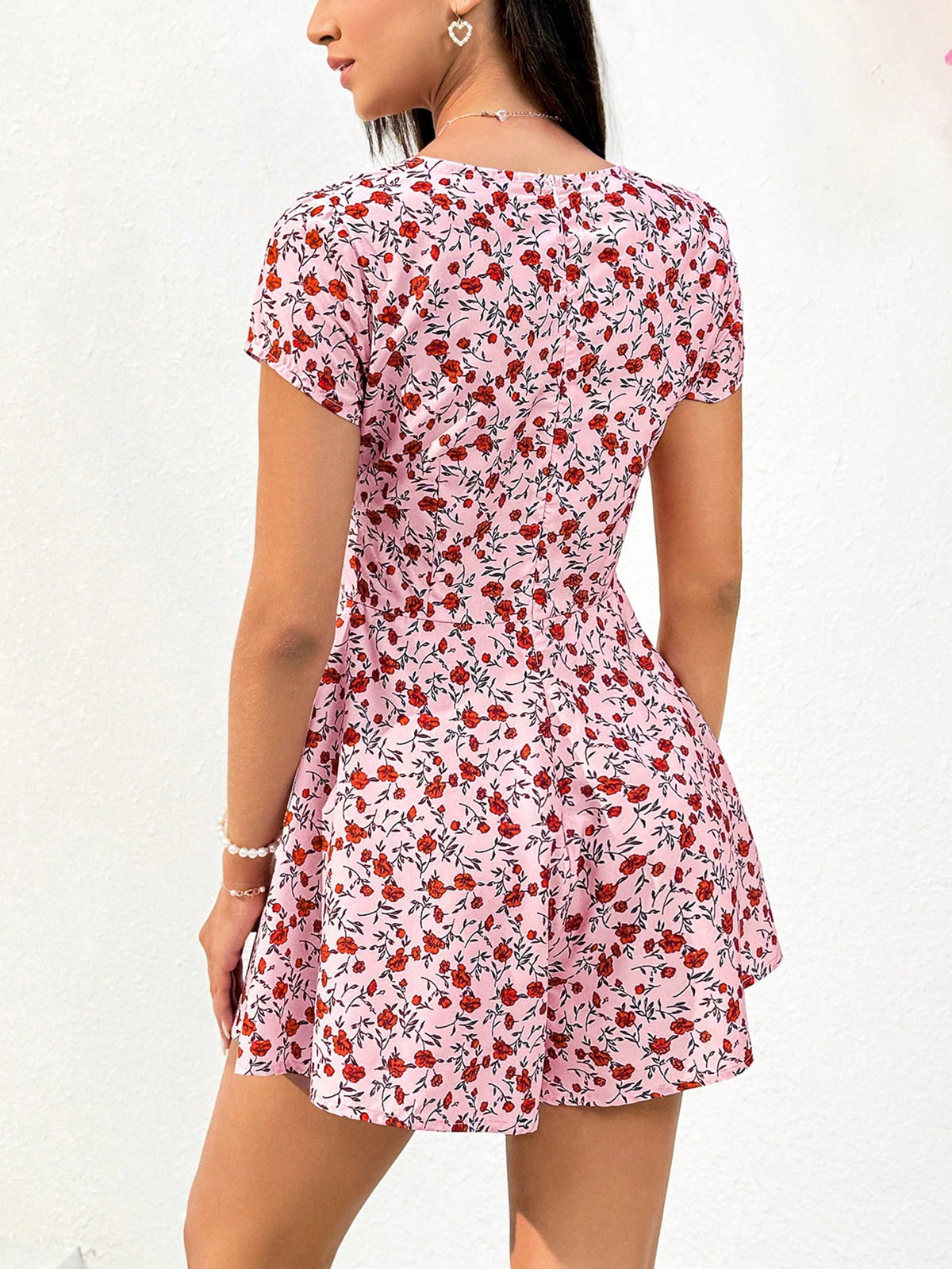 Women's Floral Print Ruffled Romper