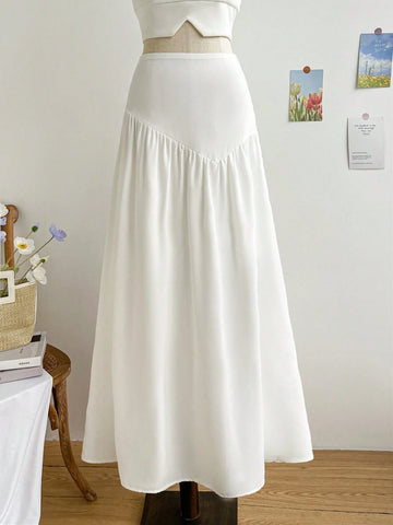 WYWH Women's High Waist Asymmetric Ruffled Romantic Casual Holiday Skirt