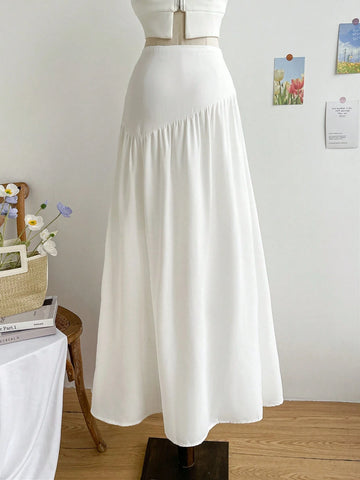 WYWH Women's High Waist Asymmetric Ruffled Romantic Casual Holiday Skirt