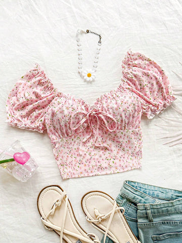 WYWH Women's Random Printed Simple Daily Short Sleeve T-Shirt