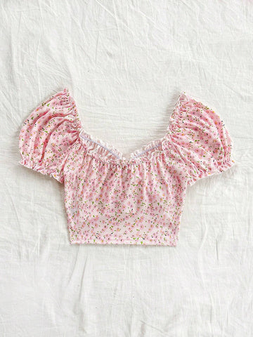 WYWH Women's Random Printed Simple Daily Short Sleeve T-Shirt