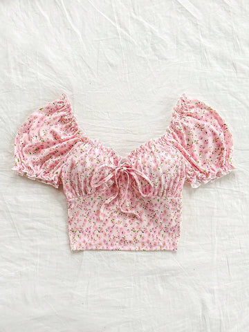 WYWH Women's Random Printed Simple Daily Short Sleeve T-Shirt