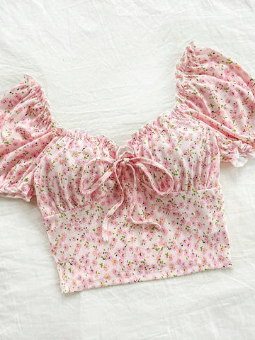 WYWH Women's Random Printed Simple Daily Short Sleeve T-Shirt