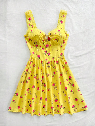 Women's Romantic And Casual Rural Style Holiday Dress, Perfect For Easter, Back To School Seaso