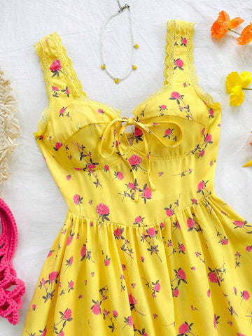 Women's Romantic And Casual Rural Style Holiday Dress, Perfect For Easter, Back To School Seaso