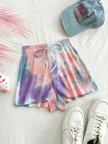 WYWH Women's Tie-Dye Knit Shorts For Vacation