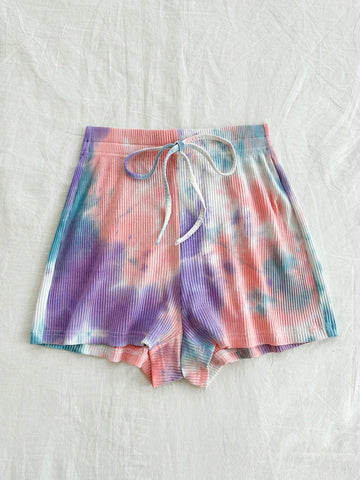 WYWH Women's Tie-Dye Knit Shorts For Vacation