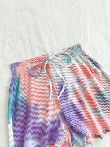 WYWH Women's Tie-Dye Knit Shorts For Vacation