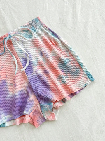 WYWH Women's Tie-Dye Knit Shorts For Vacation