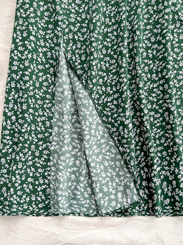 WYWH Women's Vacation Ditsy Floral Casual Slit Skirt