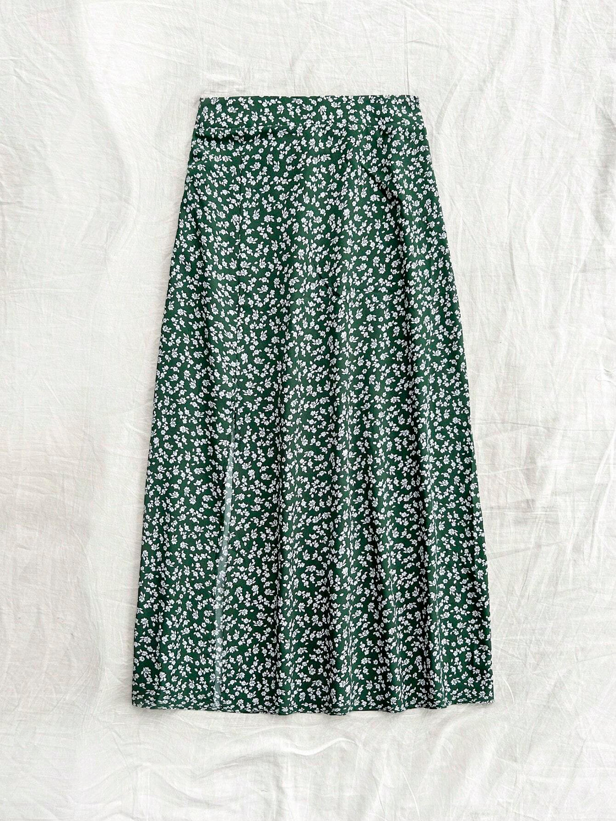 WYWH Women's Vacation Ditsy Floral Casual Slit Skirt