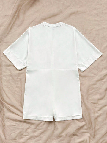 Summer Casual Vacation Short Sleeve Jumpsuit