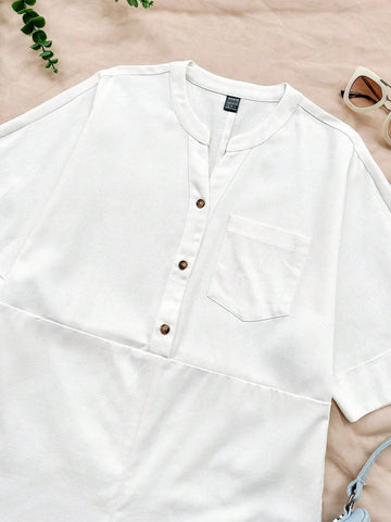 Summer Casual Vacation Short Sleeve Jumpsuit