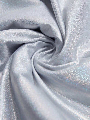 Silver Sequins Embroidered Party Dress, Casual Fit Regular Style, Long Sleeve Essential For