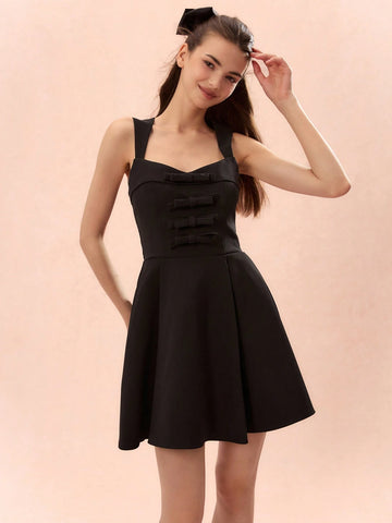 Solid Color Thick Strap Sleeveless Dress
