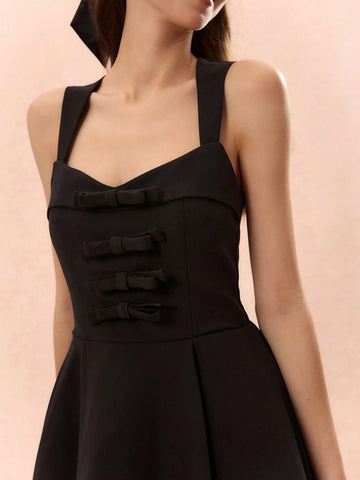 Solid Color Thick Strap Sleeveless Dress