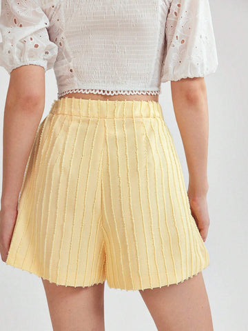 Women's Solid Color Simple Daily Pleated Shorts