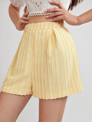 Women's Solid Color Simple Daily Pleated Shorts