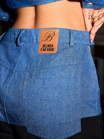 Belinda NO NAME Fashionable Sexy Hollow-Out Color Block Wide-Leg Pants