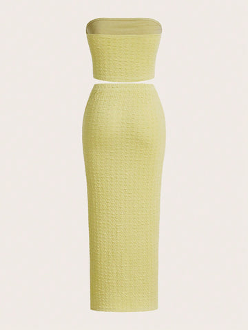 Solid Tube Top & Skirt