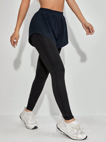 Galloways Solid 2 In 1 Leggings