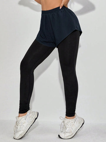 Galloways Solid 2 In 1 Leggings