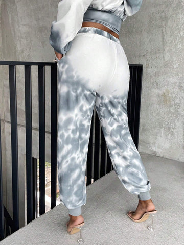 Tie Dye Zip Up Hooded Sweatpants