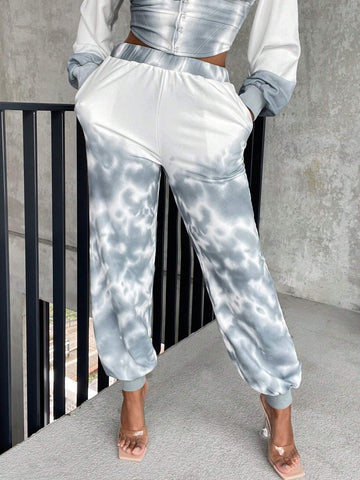 Tie Dye Zip Up Hooded Sweatpants