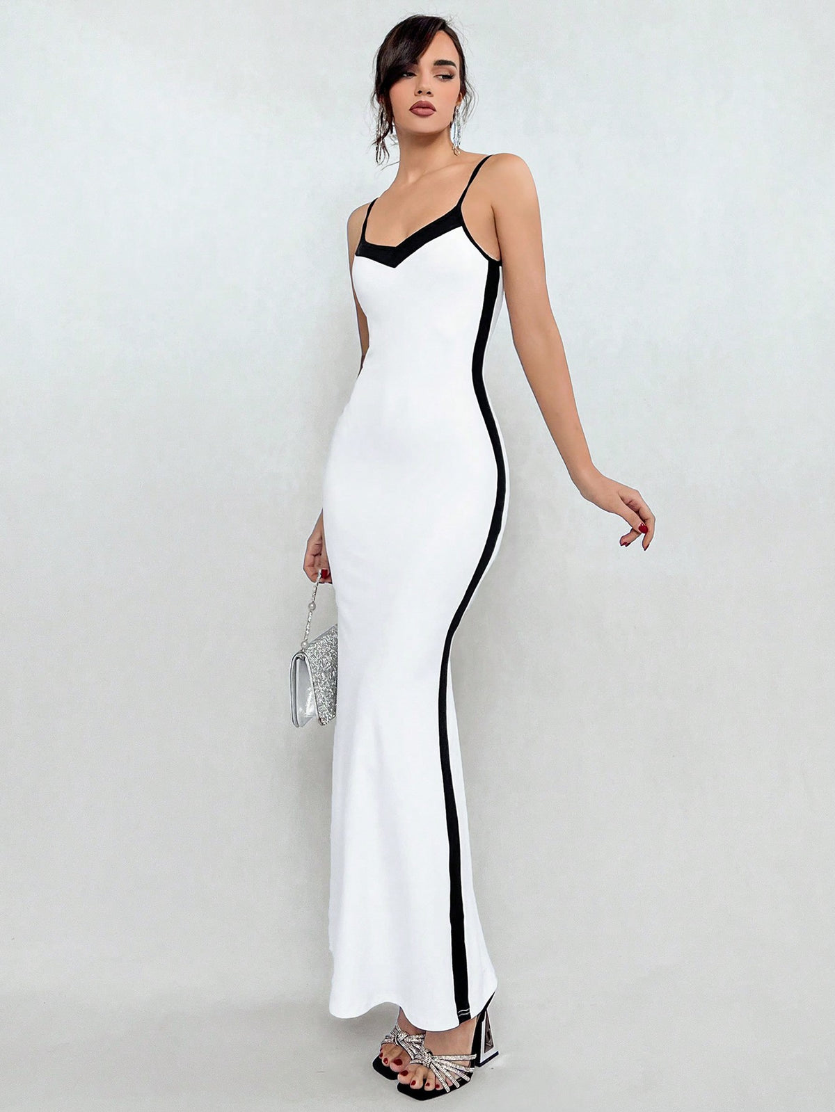 Color Block Mermaid Hem Cami Dress