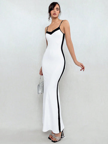 Color Block Mermaid Hem Cami Dress