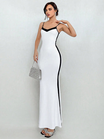 Color Block Mermaid Hem Cami Dress