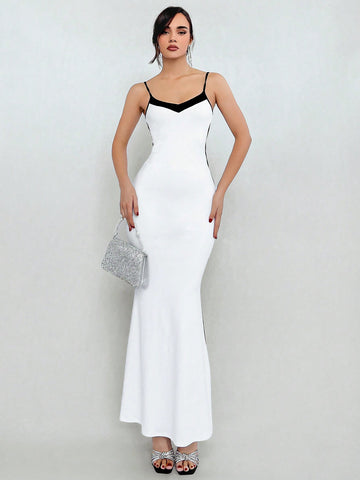 Color Block Mermaid Hem Cami Dress