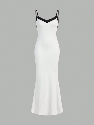 Color Block Mermaid Hem Cami Dress