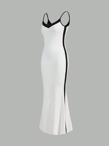 Color Block Mermaid Hem Cami Dress