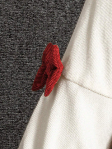 Young Girl And Young Girl Long Sleeve Bow Tie Square Neck Waist Cinched Dress, Casual Autumn/Winter Outfit